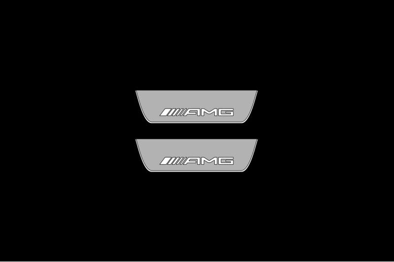 Mercedes B W246 2012-2018 LED Door Sills Illuminated Scuff AMG Logo Stainless Steel Entry Guards Door Sills Decoin