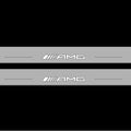 Illuminated LED Door Sill Tread Plates Mercedes GLC X253 2016+ With AMG Logo Mercedes Led Door Sills opdesign