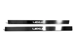 LED door sill plates for Lexus RX II XU30 2003+ stainless steel with Lexus logo