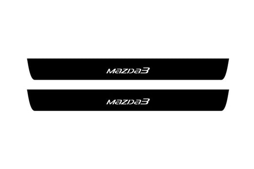 Mazda 3 Sedan BM/BN 2013–2019 — Matte PRO LED Door Sills — Mazda3 Logo