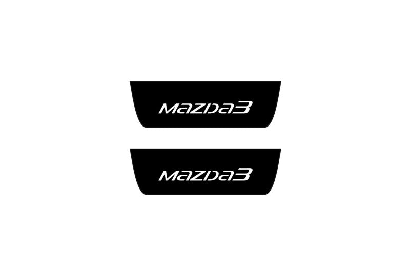 Mazda 3 III 2013+ door sill plates in stainless steel with Mazda3 logo