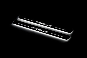 Illuminated LED Door Sill Tread Plates Ford Focus IV 2018+ With Focus Logo Ford Led Door Sills opdesign