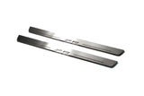 BMW X6 E71 2008+ entry guards in stainless steel with X6 logo