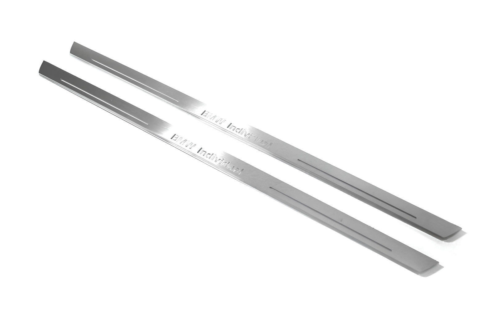 BMW X5 E53 1999+ entry guards in stainless steel with BMW Individual logo
