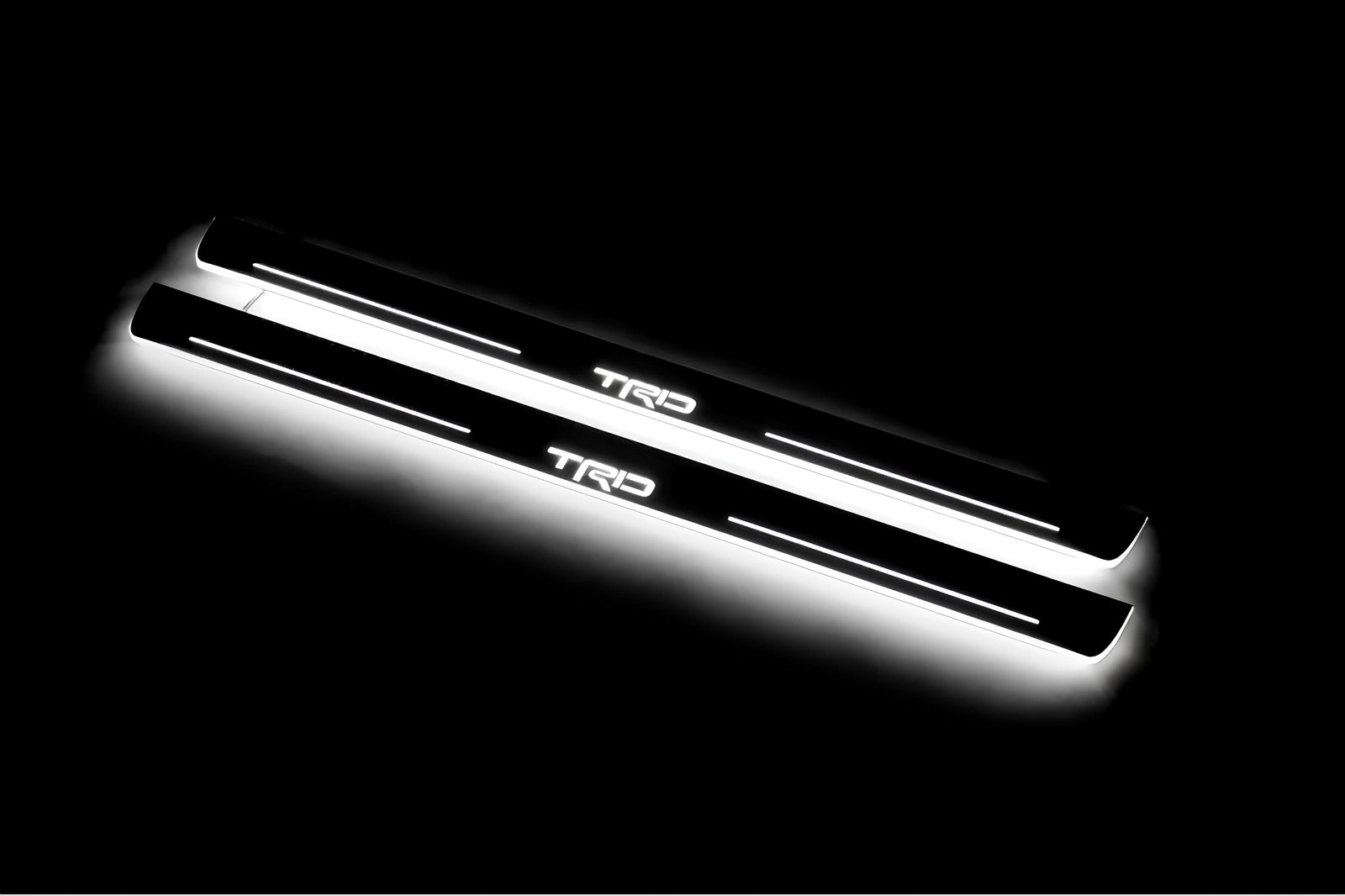 Toyota Camry V70 2018+ LED door sill plates stainless steel with TRD logo