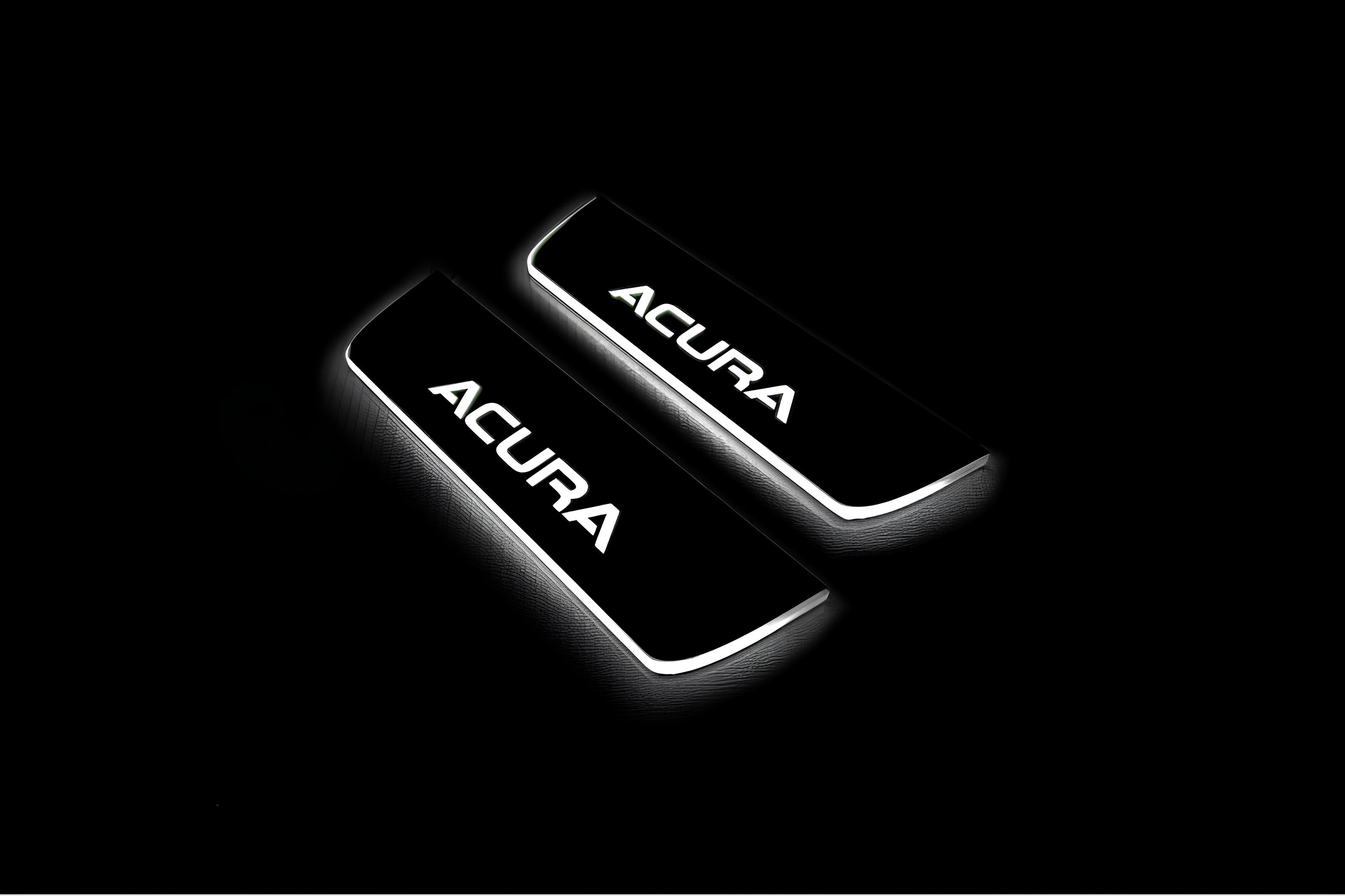 Illuminated LED Door Sill Tread Plates Acura TLX I 2015-2020 With Acura Logo Acura Led Door Sills opdesign