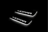 Dodge Durango III 2011+ stainless steel LED door sill plates with MOPAR logo