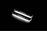 stainless steel LED door sill plates for Toyota Corolla XI 2013+ with Corolla logo
