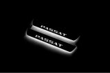 Volkswagen Passat B6 2005+ stainless steel LED door sill plates with Passat logo
