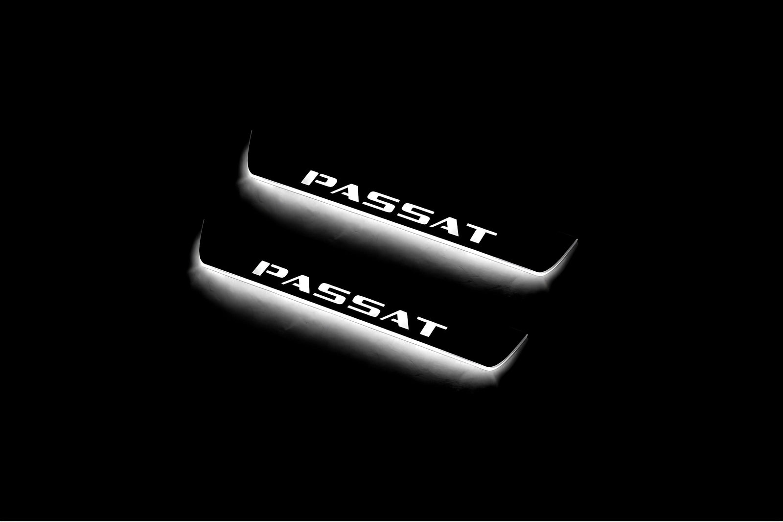 Volkswagen Passat B8 2015+ stainless steel LED door sill plates with Passat logo