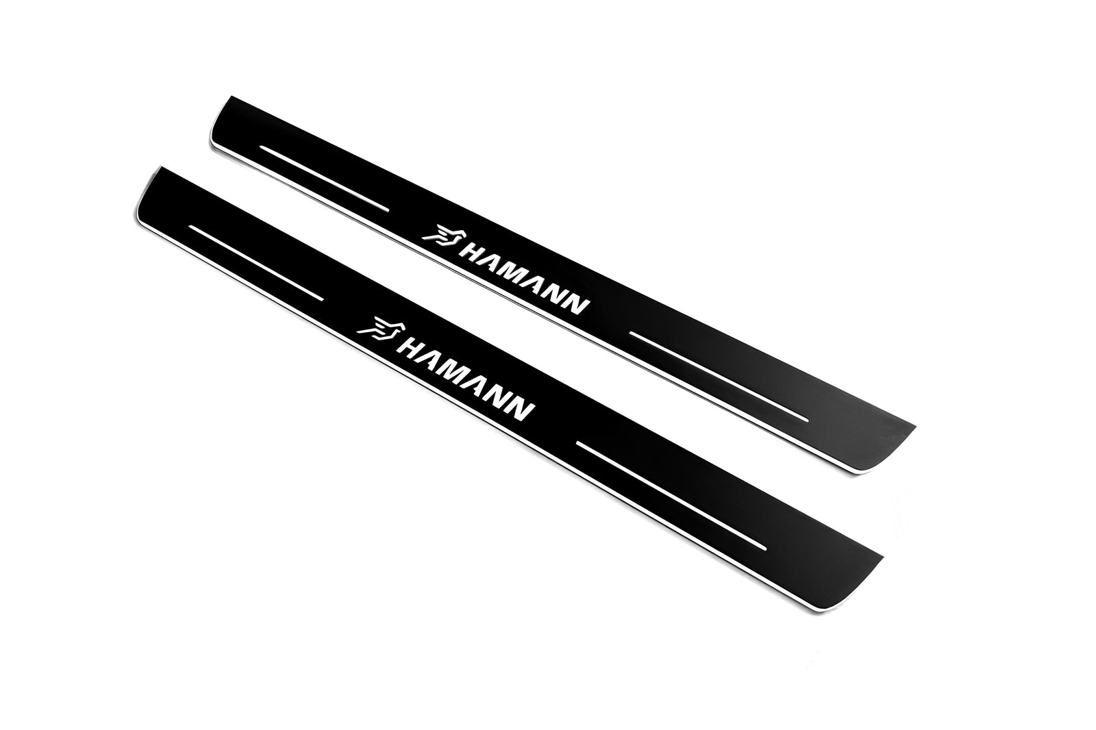 BMW X5 E70 E70 2006+ stainless steel LED door sill plates with HAMANN logo