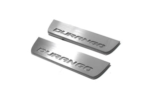 Illuminated LED Door Sill Tread Plates Dodge Durango III 2011+ With Durango Logo Dodge Led Door Sills opdesign