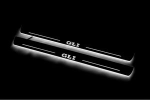 Illuminated LED Door Sill Tread Plates Volkswagen Jetta VII 2019+ With GLI Logo Volkswagen Led Door Sills opdesign