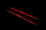 RAM 2500 V 2019+ illuminated door sill protectors in stainless steel with Illuminated REBEL logo