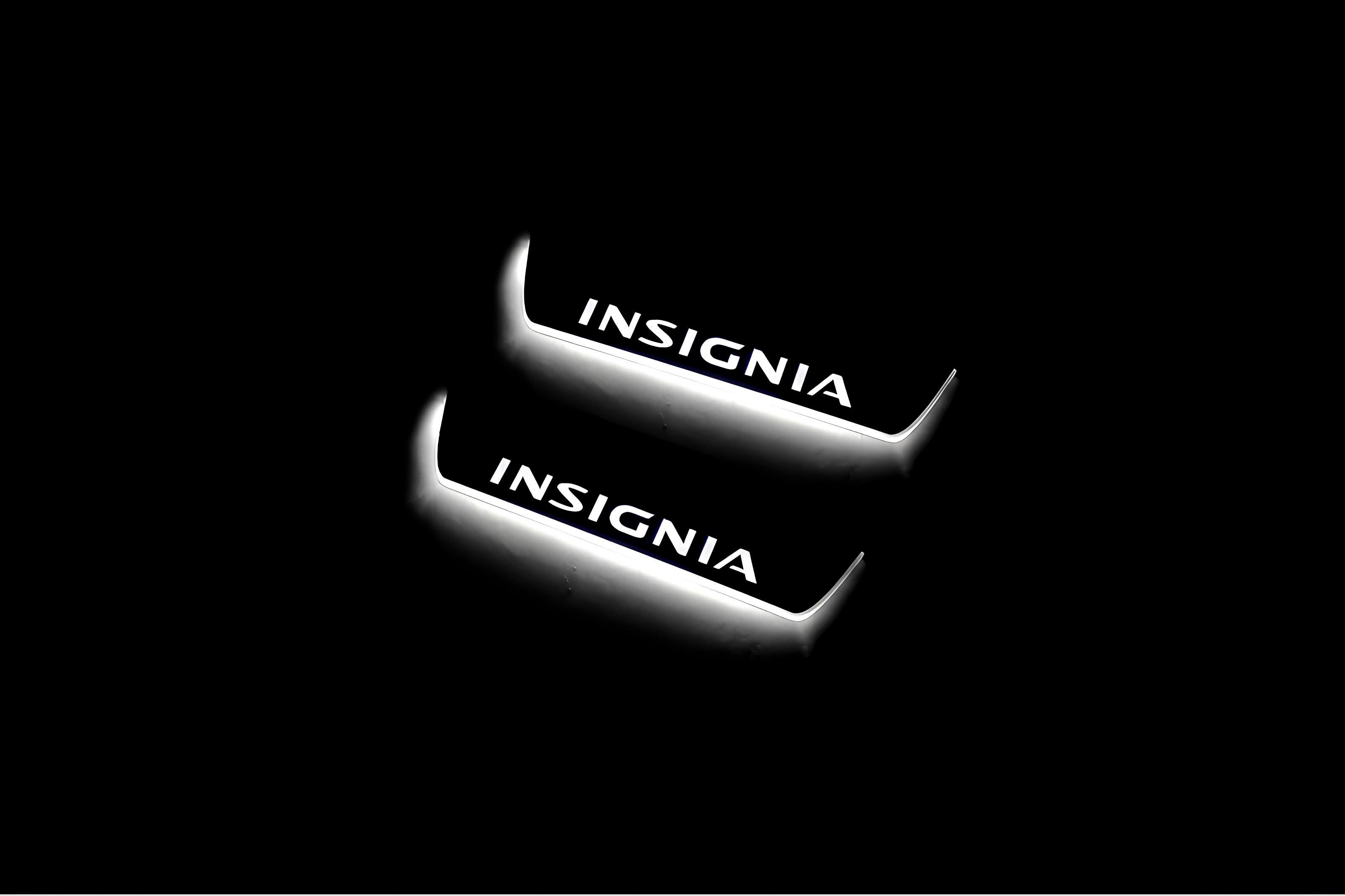 Illuminated LED Door Sill Tread Plates Opel Insignia I 2008-2017 With Insignia Logo Opel Led Door Sills opdesign