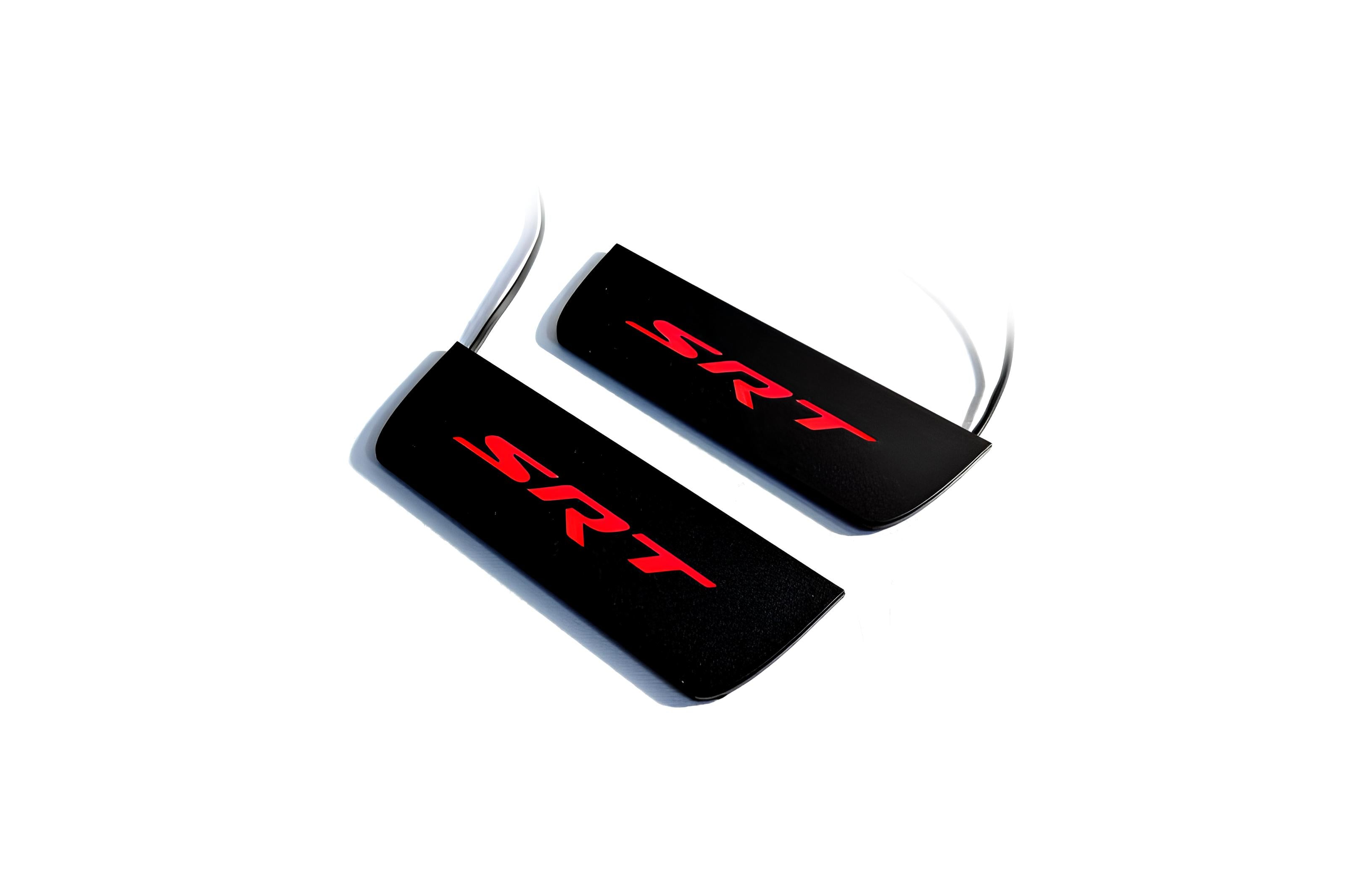 Jeep Grand Cherokee IV 2010-2021 Illuminated Matte Sill Plates with logo SRT Jeep Led Door Sills PRO opdesign