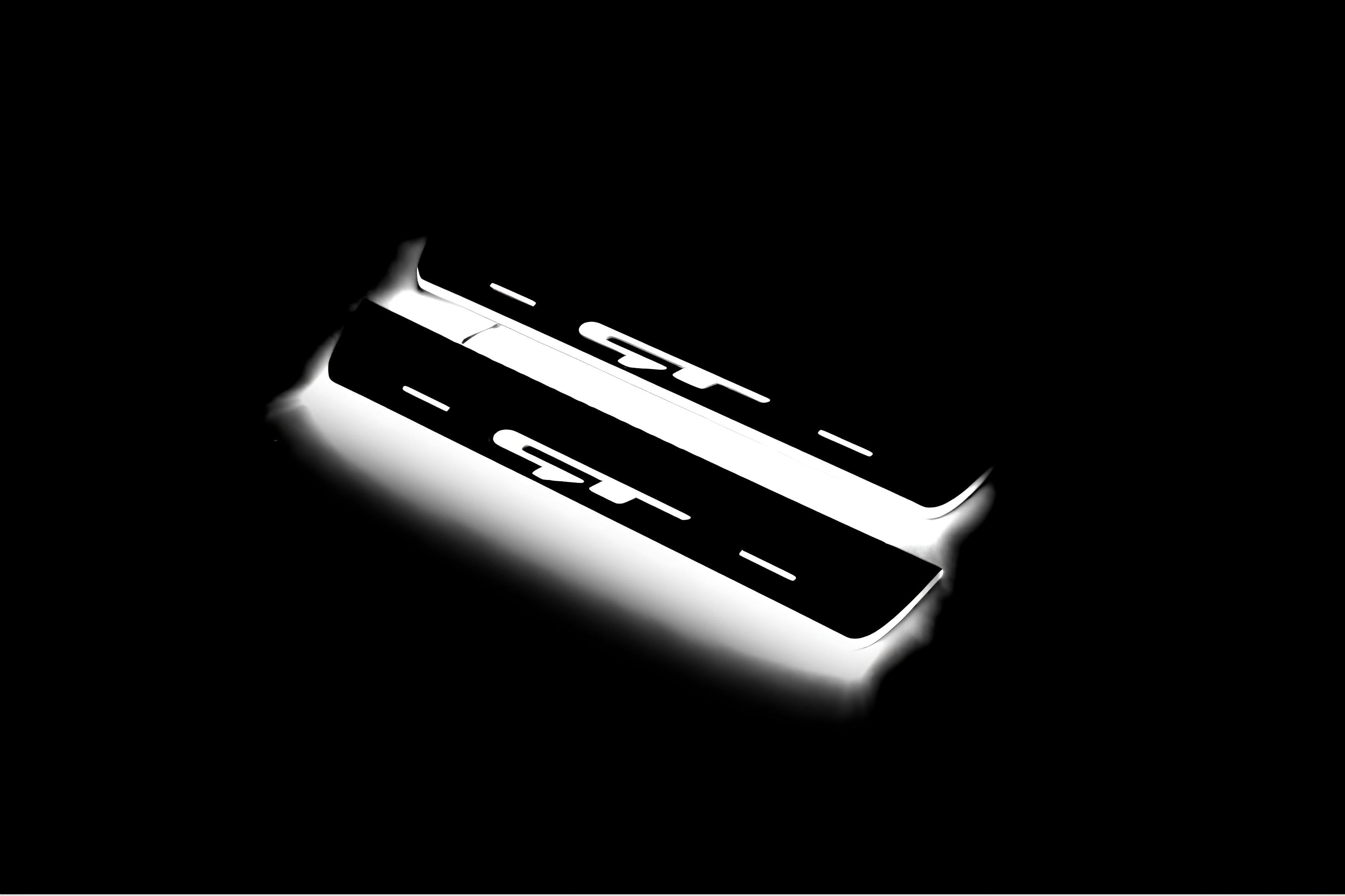 Illuminated LED Door Sill Tread Plates KIA ProCeed III 2018+ With GT Logo KIA Led Door Sills opdesign