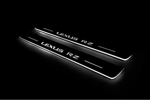 Illuminated LED Door Sill Tread Plates Lexus RZ 2022+ With Lexus RZ Logo Lexus Led Door Sills decoinfabric