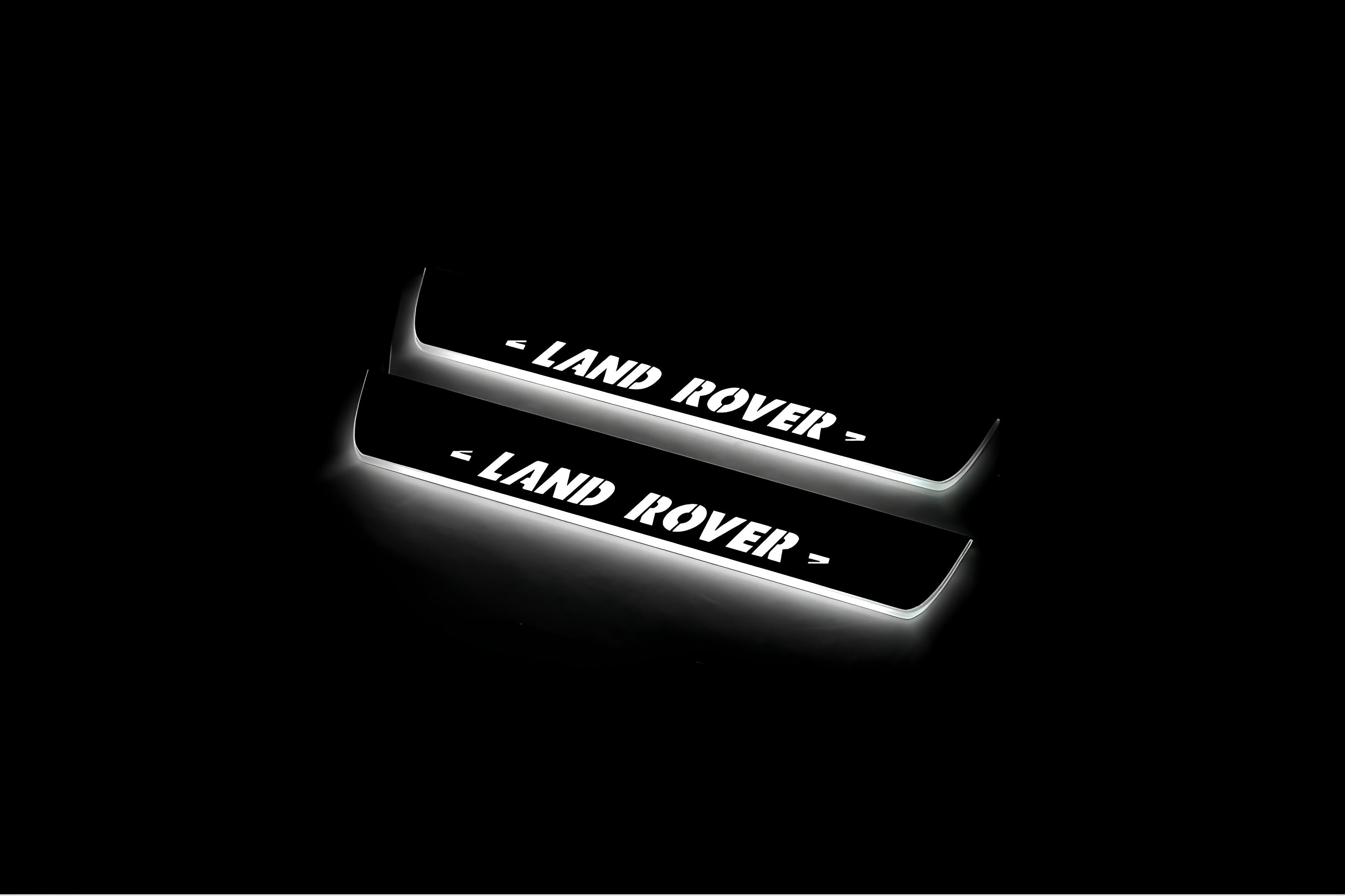 Illuminated LED Door Sill Tread Plates Land Rover Discovery IV 2009-2016 With Land Rover Logo Land Rover Led Door Sills opdesign