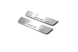 Illuminated LED Door Sill Tread Plates Mazda CX-5 II 2017+ With CX-5 Logo Mazda Led Door Sills opdesign