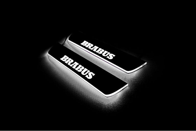 stainless steel door sill plates for Mercedes ML W166 2011+ with Brabus logo