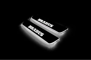 Mercedes GLE I 2015-2019 LED Door Sills Illuminated Scuff Brabus Logo Stainless Steel Entry Guards Door Sills decoinfabric