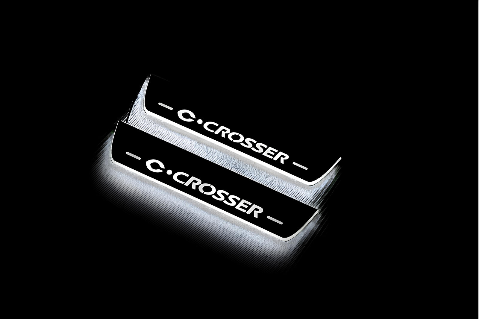 LED door sill plates Citroen C-Crosser 2007+ stainless steel with C-Crosser logo