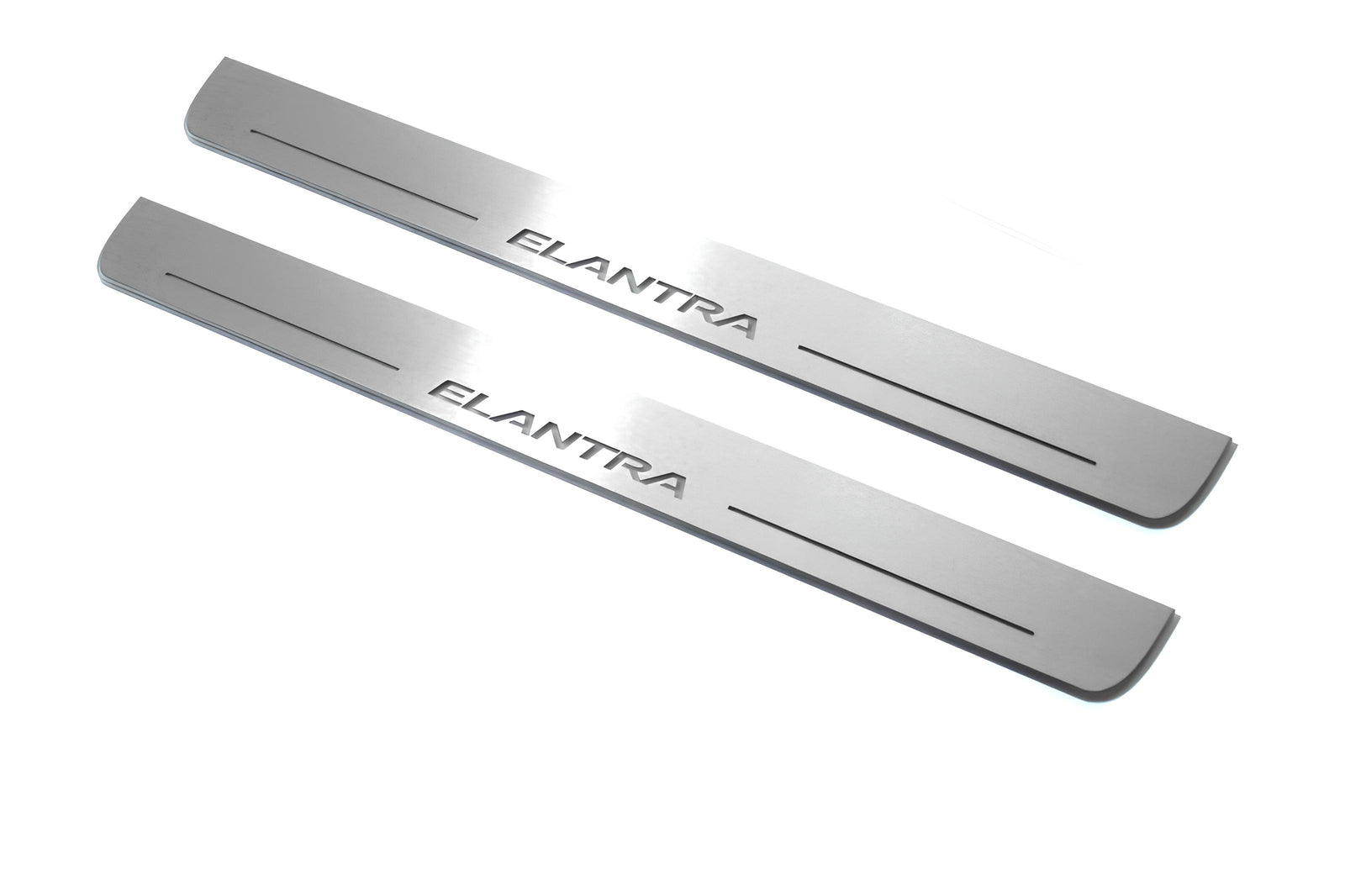 LED door sill plates Hyundai Elantra V (MD) 2011+ stainless steel with Elantra logo