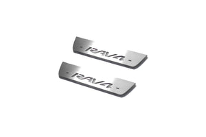 Illuminated LED Door Sill Tread Plates Toyota Rav4 IV 2013-2018 With Rav4 Logo Toyota Led Door Sills opdesign