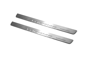 Illuminated LED Door Sill Tread Plates Toyota Tacoma III 2016+ With Tacoma Logo Toyota Led Door Sills opdesign