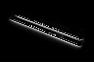 Infiniti G Coupe V36 Stainless Steel LED Door Sills – Infiniti G37S Logo