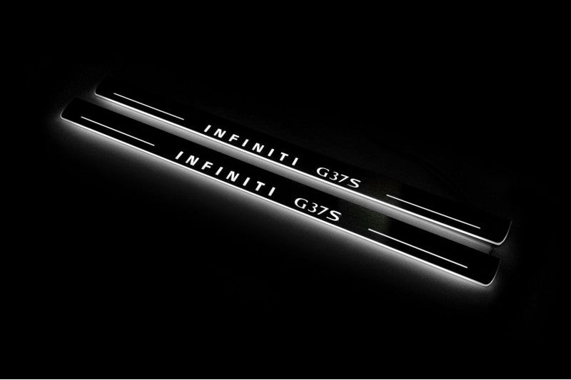 Infiniti G Coupe V36 Stainless Steel LED Door Sills – Infiniti G37S Logo