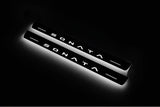 stainless steel door sill plates for Hyundai Sonata VIII FL 2024+ with Sonata logo