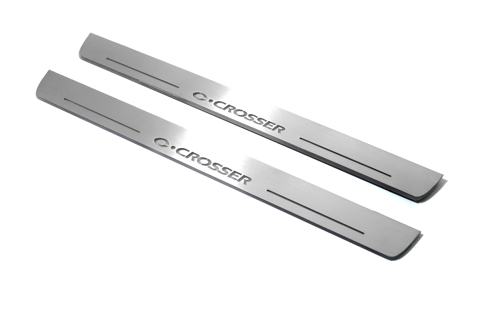 Citroen C-Crosser 2007+ LED door sill plates in stainless steel with C-Crosser logo