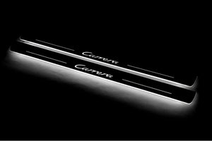 Illuminated LED Door Sill Tread Plates Porsche 911 (997) GT1 2004-2012 With Carrera Logo Porsche Led Door Sills opdesign