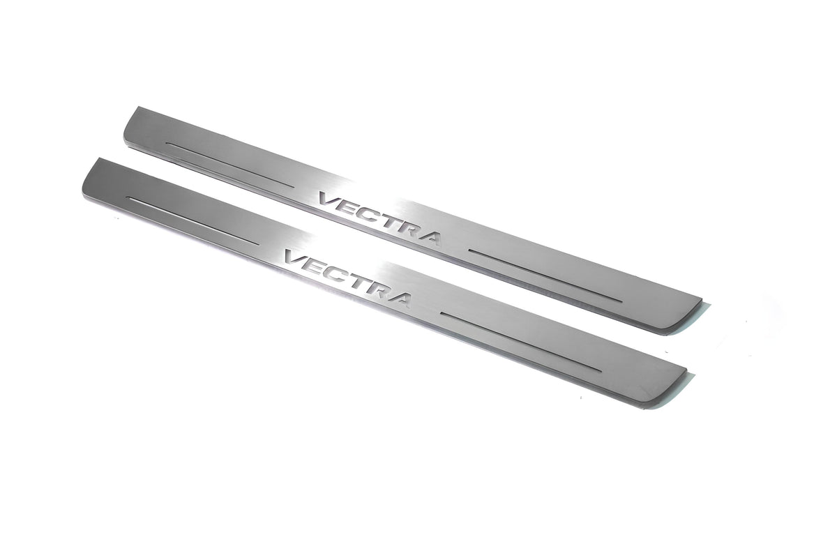stainless steel door sill plates for Vauxhall Vectra C 2002+ with Vectra logo