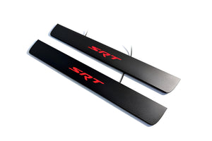 Jeep Grand Cherokee IV 2010-2021 Illuminated Matte Sill Plates with logo SRT Jeep Led Door Sills PRO opdesign