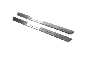 Illuminated LED Door Sill Tread Plates Chrysler 300C I 2005-2010 With Chrysler Logo Chrysler Led Door Sills opdesign