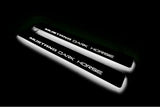 Ford Mustang VII S650 2023+ LED door sill plates stainless steel with Mustang Dark Horse logo
