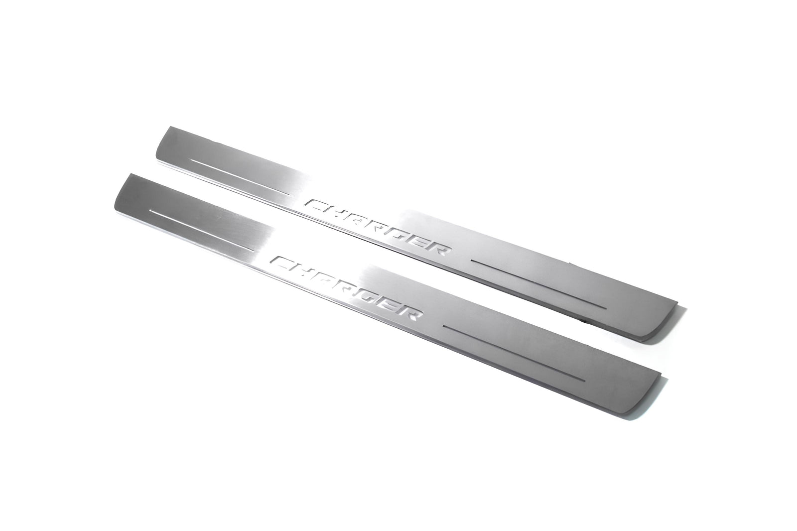 Dodge Charger LD 2011+ stainless steel LED door sill plates with CHARGER logo