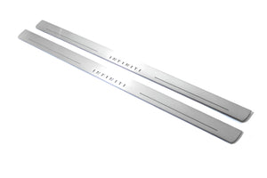 Illuminated LED Door Sill Tread Plates Infiniti Q60 2016+ With Infiniti Logo Infiniti Led Door Sills opdesign