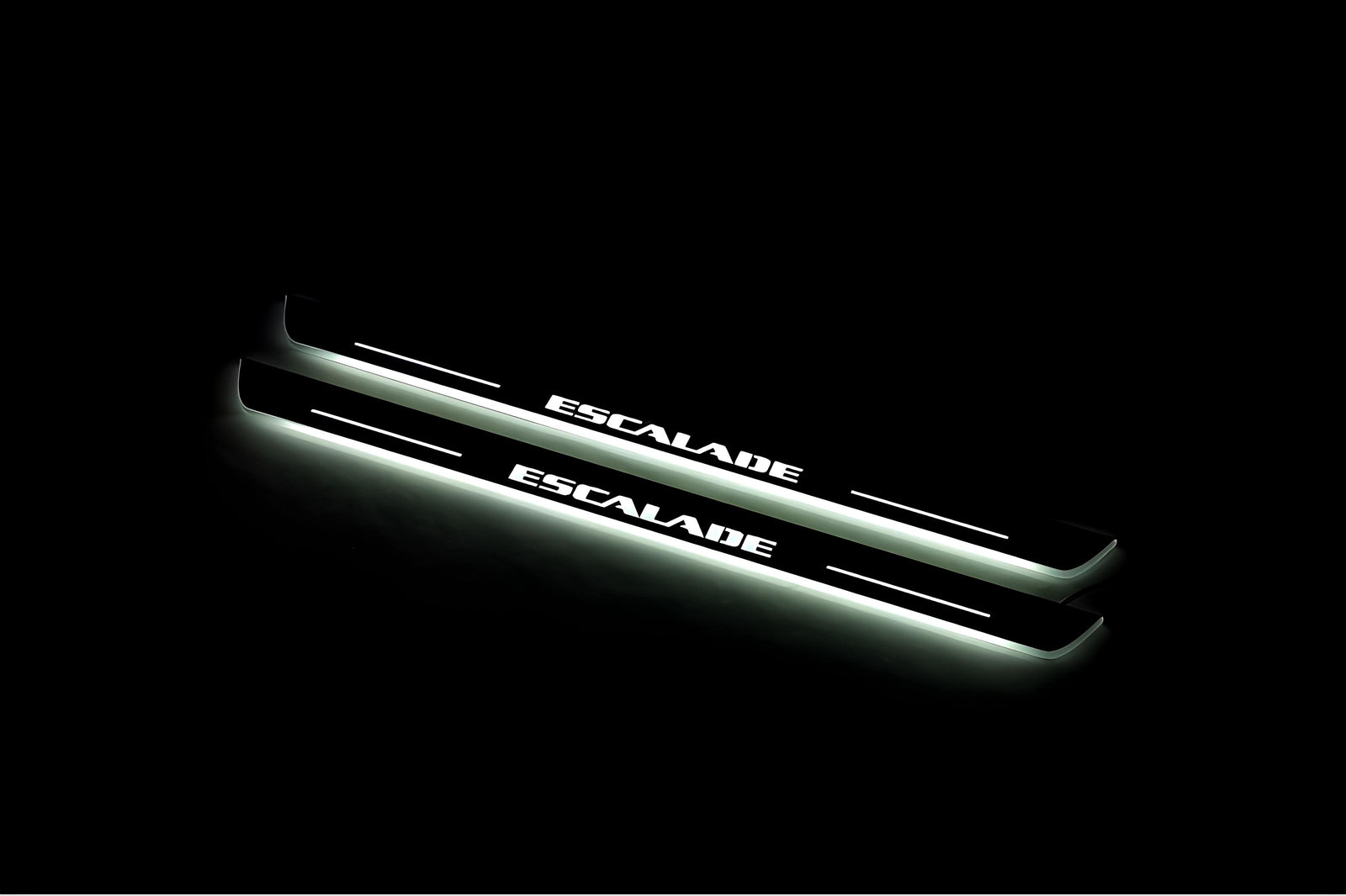 stainless steel door sill plates for Cadillac Escalade IV 2014+ with Escalade logo