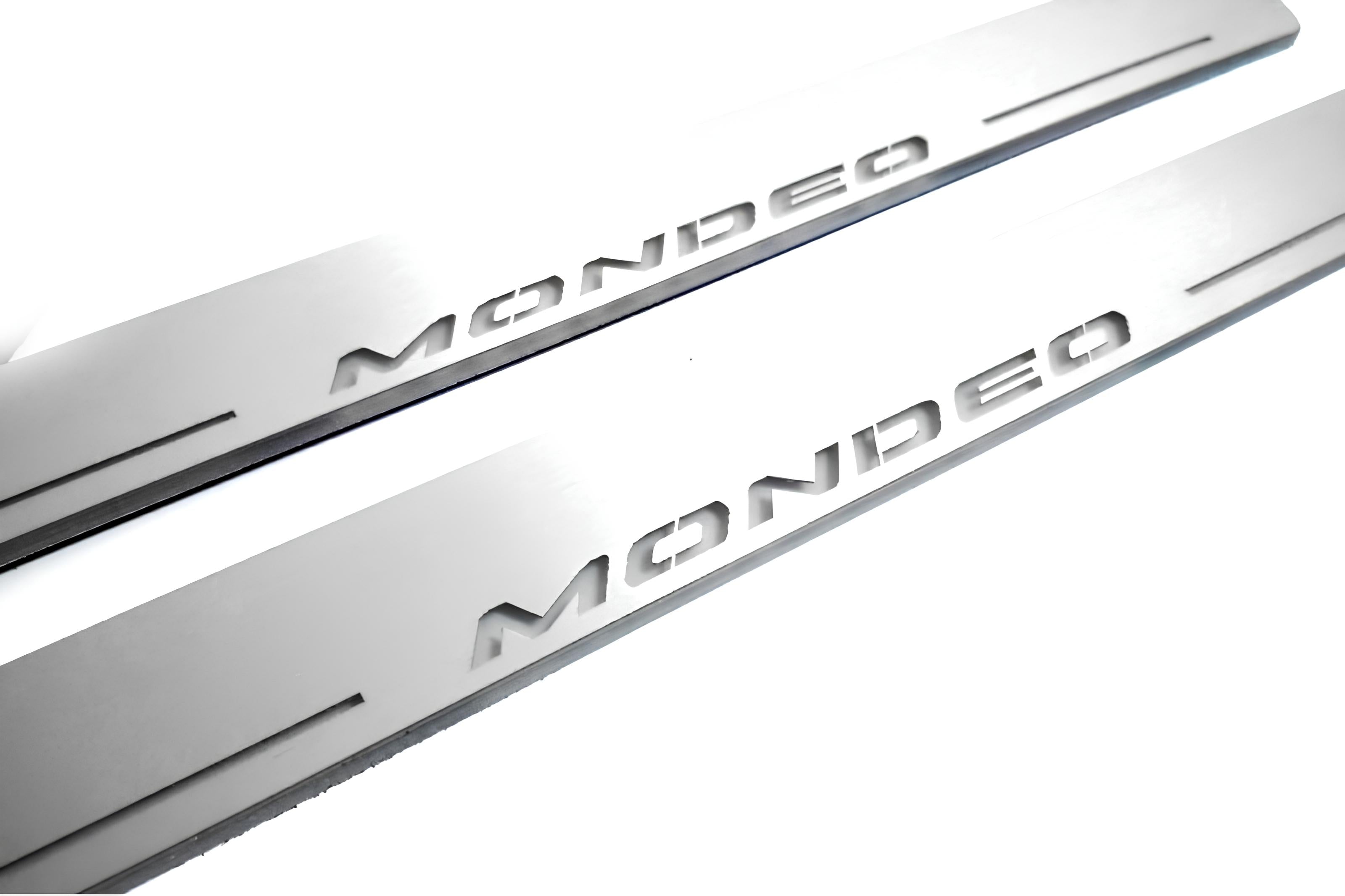 Illuminated LED Door Sill Tread Plates Ford Mondeo V 2014+ With Mondeo Logo Ford Led Door Sills opdesign
