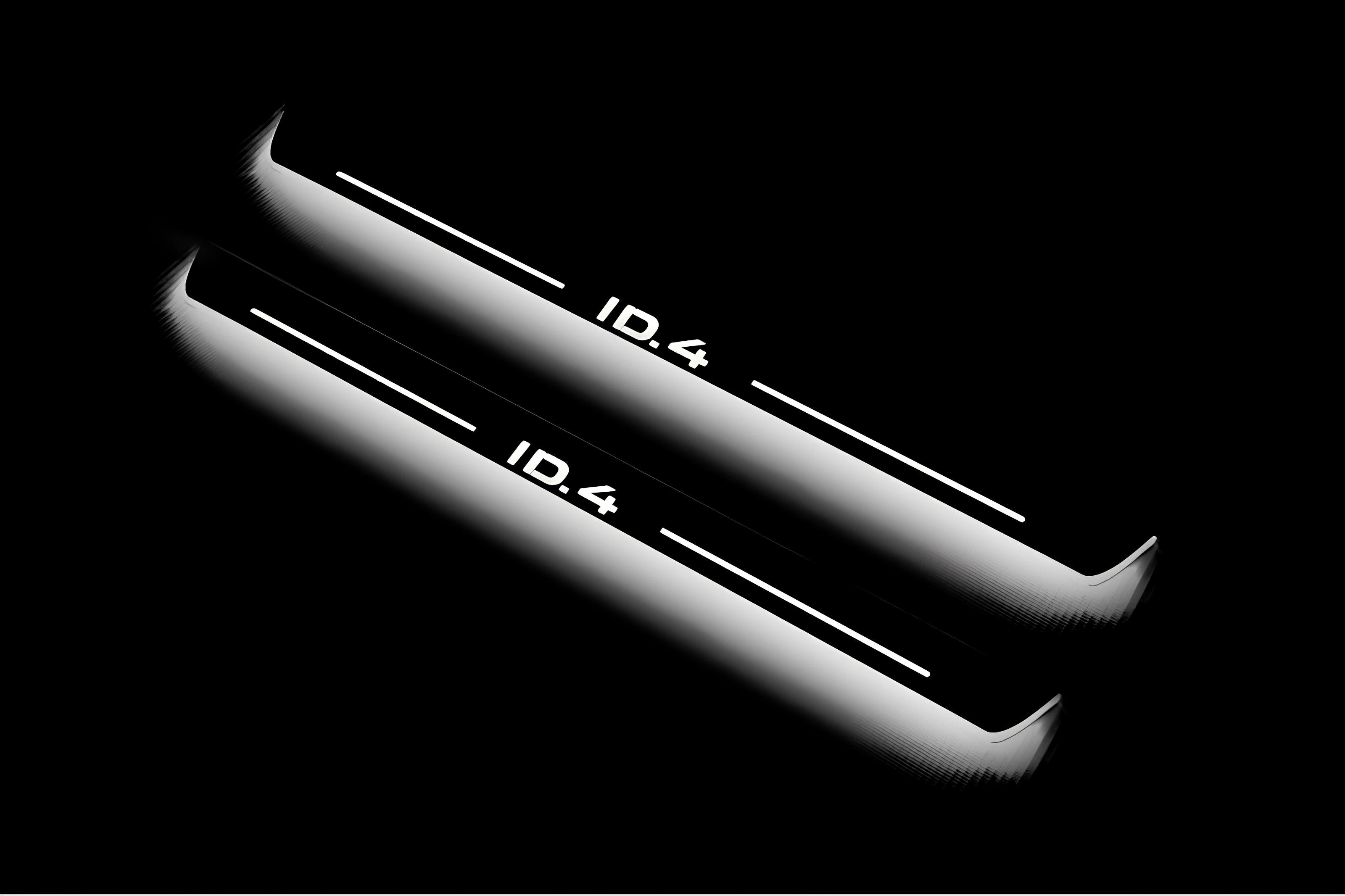 Illuminated LED Door Sill Tread Plates Volkswagen ID.4 2020+ With ID.4 Logo Volkswagen Led Door Sills opdesign