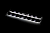 LED door sill plates Mazda 3 III 2013+ in stainless steel with Mazda 3 logo