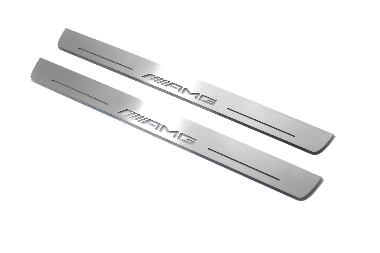 LED door sill plates Mercedes E W211 2002+ stainless steel with AMG logo
