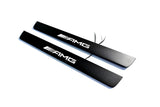 illuminated door sill protectors stainless steel Mercedes E W211 2002+ with AMG logo