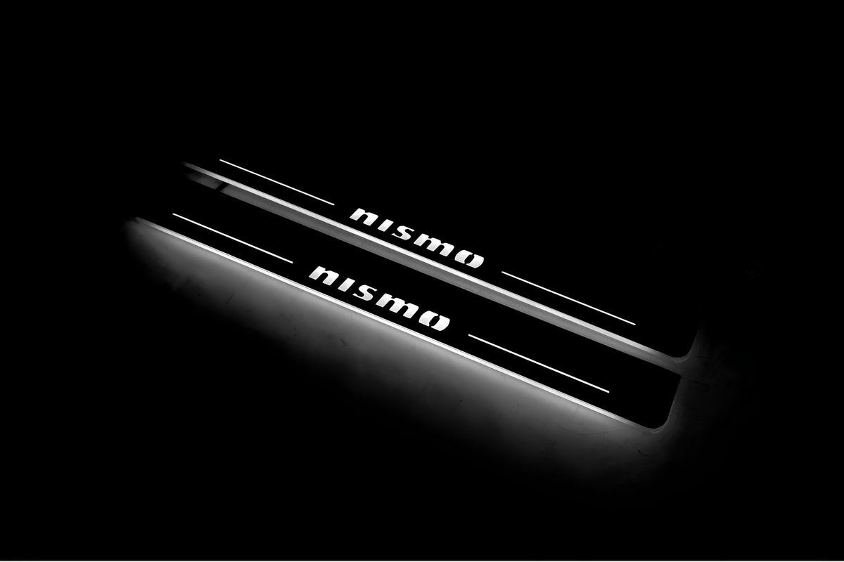 Nissan Patrol Y62 2010+ LED door sill plates with NISMO logo