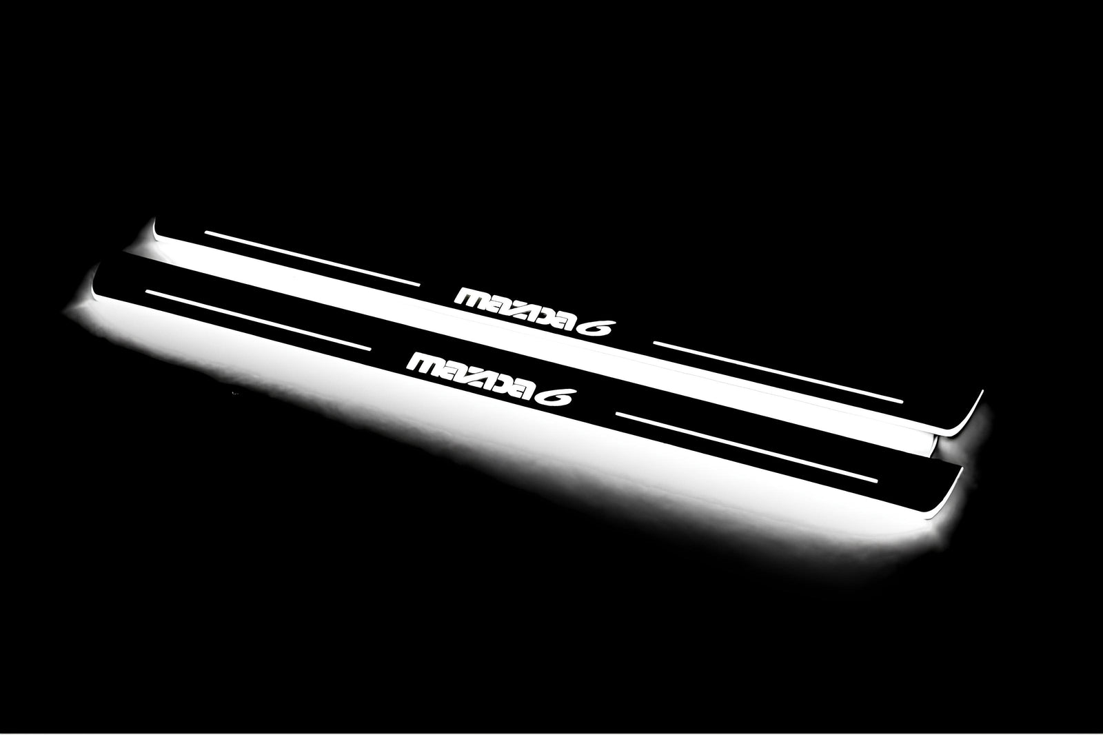 LED door sill plates for Mazda 6 II 2008+ stainless steel with Mazda 6 logo