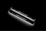 Toyota Prado 250 2023+ illuminated entry guards in stainless steel with Land Cruiser logo
